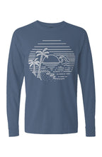 Beach Scene Long Sleeve T-Shirt Graphic on Front