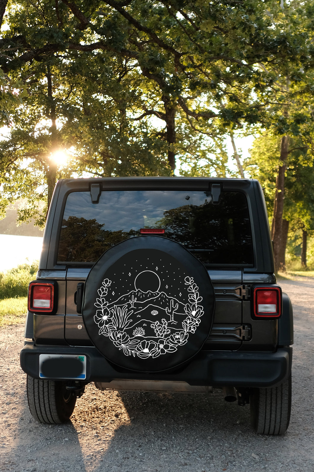 Desert Floral Scene Tire Cover