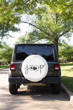 Floral Jeep Tire Cover with Black and White Flowers