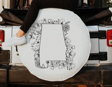Floral Alabama State Design Tire Cover