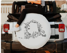 Floral Alaska Design State Tire Cover