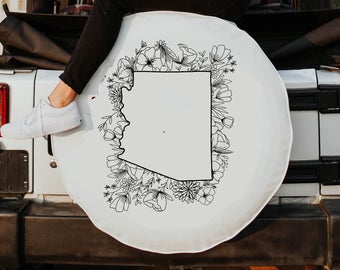 Floral Arizona State Design Tire Cover
