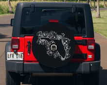 Floral Florida State Design Tire Cover