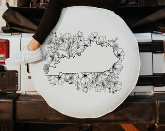 Floral Kentucky State Design Tire Cover