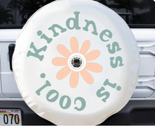 Floral Kindness is Cool White Tire Cover