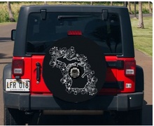 Floral Michigan State Design Tire Cover