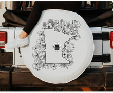 Floral Minnesota State Design Tire Cover