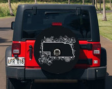 Floral Nebraska State Design Tire Cover