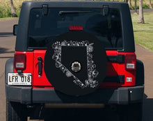 Floral Nevada State Design Tire Cover
