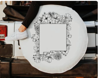 Floral New Mexico State Design Tire Cover