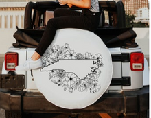 Floral North Carolina State Design Tire Cover