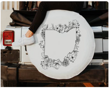 Floral Ohio State Design Tire Cover