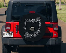 Floral Ohio State Design Tire Cover