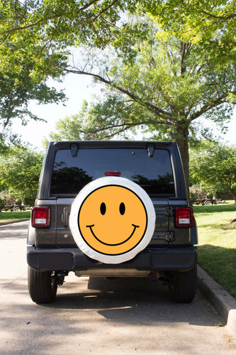 Smiley Face Spare Tire Cover compatible with jeeps, bronco