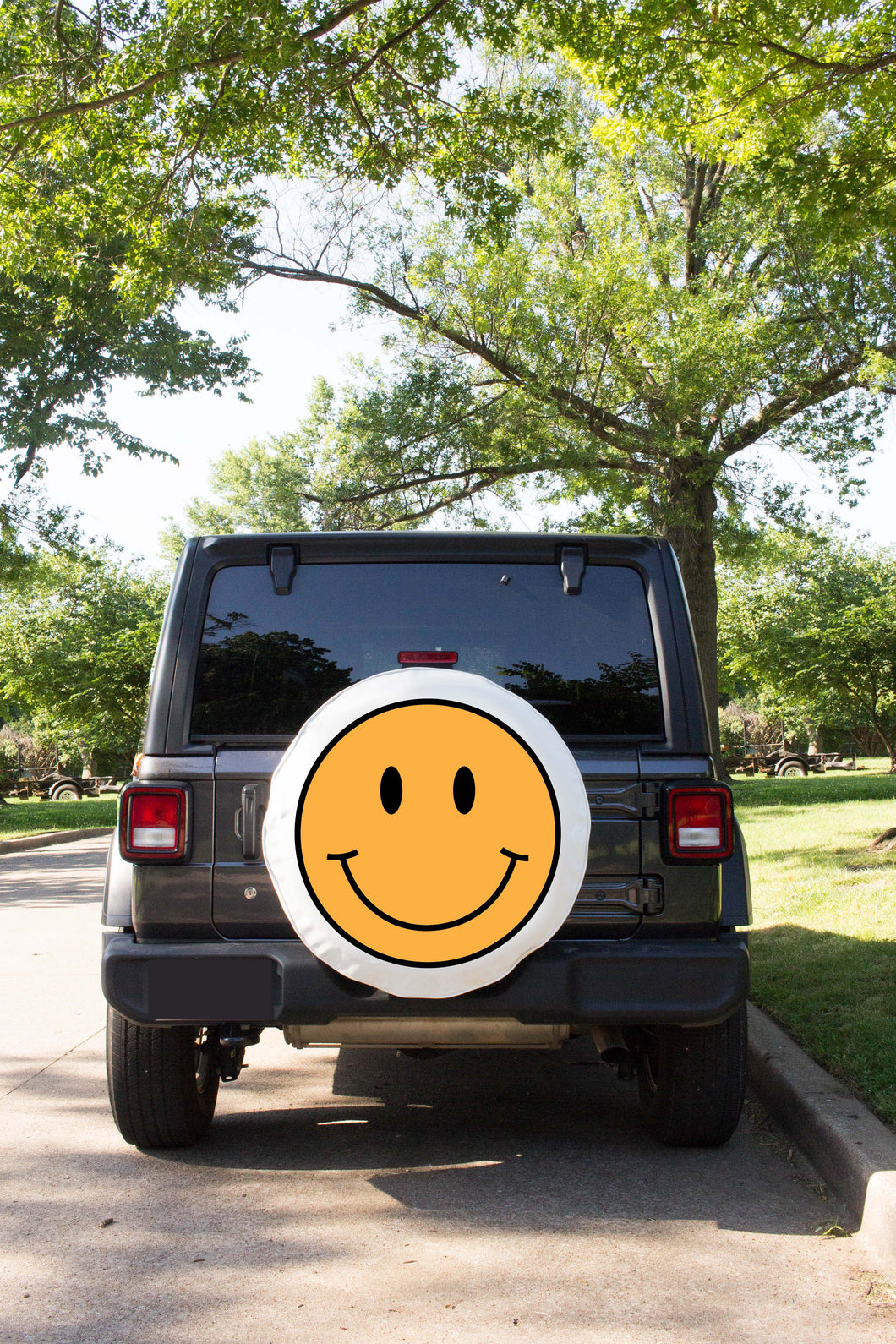 Smiley Face Spare Tire Cover compatible with jeeps, bronco